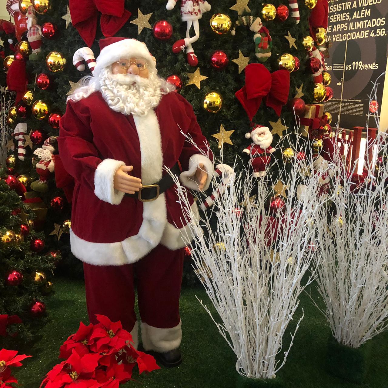 Letreiro HOHOHO Papai Noel Decoração Natal 15 Cm Vermelho